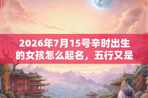 2026年7月15号辛时出生的女孩怎么起名,五行又是什么? 2026年7月15号辛时出生的女孩怎么起名,五行又是什么?