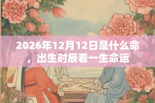 2026年12月12日是什么命，出生时辰看一生命运