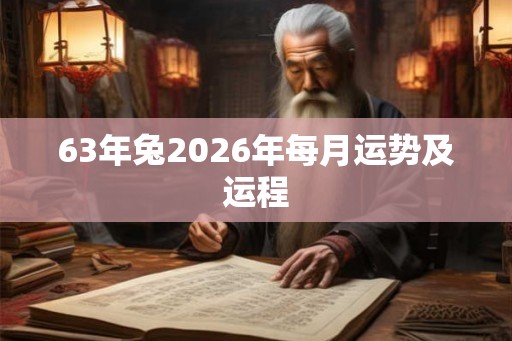 63年兔2026年每月运势及运程