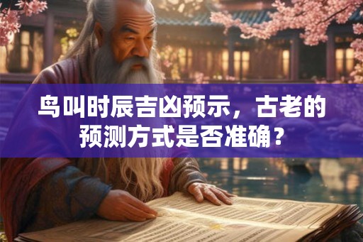鸟叫时辰吉凶预示，古老的预测方式是否准确？