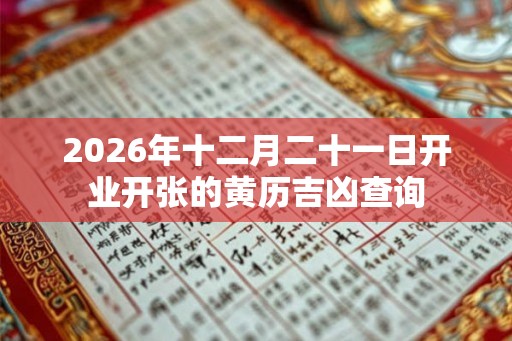 2026年十二月二十一日开业开张的黄历吉凶查询