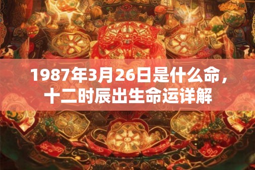 1987年3月26日是什么命，十二时辰出生命运详解