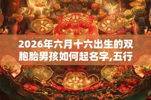 2026年六月十六出生的双胞胎男孩如何起名字,五行属什么？