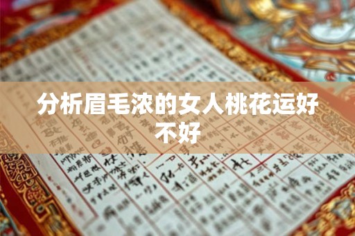 分析眉毛浓的女人桃花运好不好