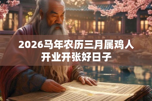 2026马年农历三月属鸡人开业开张好日子