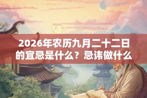 2026年农历九月二十二日的宜忌是什么？忌讳做什么
