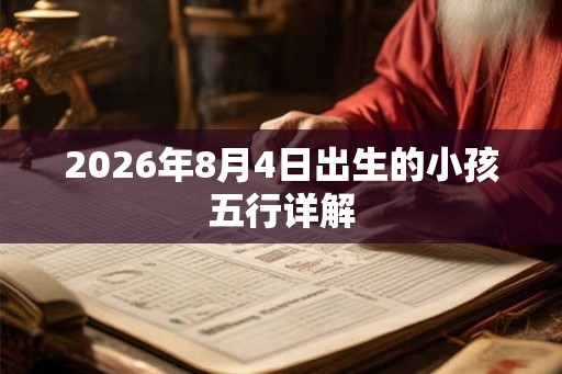 2026年8月4日出生的小孩五行详解