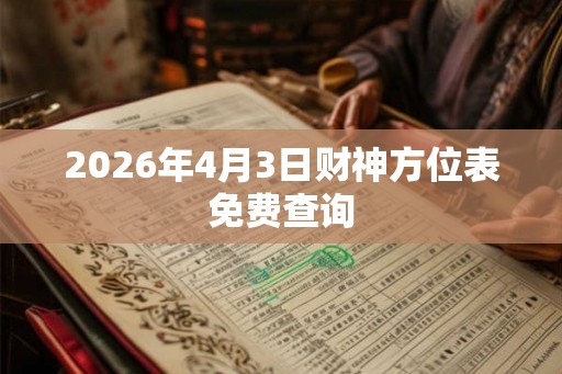 2026年4月3日财神方位表免费查询 2026年4月3日财神方位表免费查询