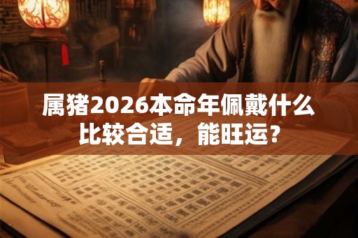 属猪2026本命年佩戴什么比较合适，能旺运？