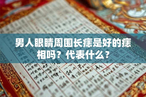 男人眼睛周围长痣是好的痣相吗？代表什么？