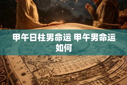 甲午日柱男命运 甲午男命运如何