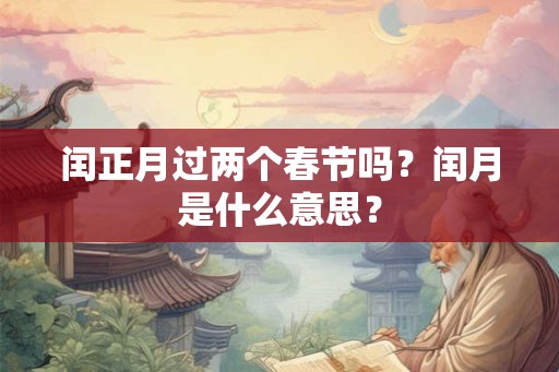 闰正月过两个春节吗?闰月是什么意思? 闰正月过两个春节吗?闰月是什么意思?