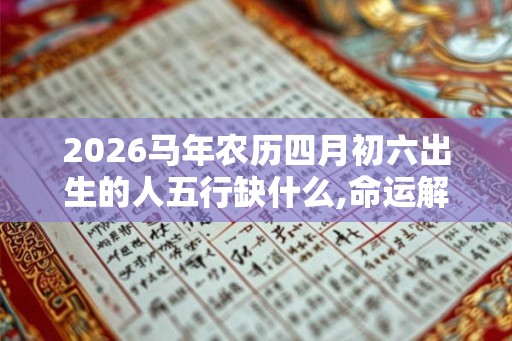 2026马年农历四月初六出生的人五行缺什么,命运解析八字起名 2026马年农历四月初六出生的人五行缺什么,命运解析八字起名