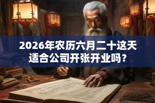 2026年农历六月二十这天适合公司开张开业吗？