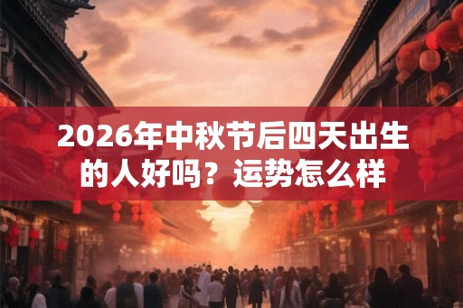 2026年中秋节后四天出生的人好吗？运势怎么样