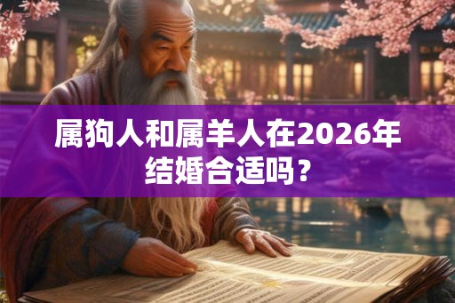 属狗人和属羊人在2026年结婚合适吗？