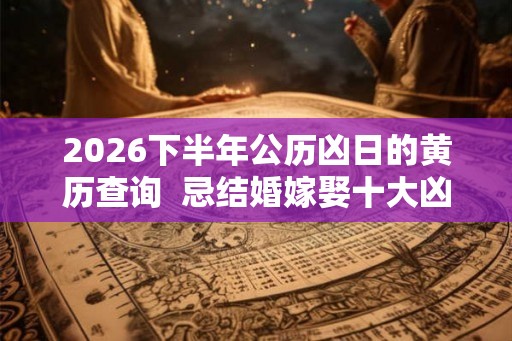 2026下半年公历凶日的黄历查询  忌结婚嫁娶十大凶日