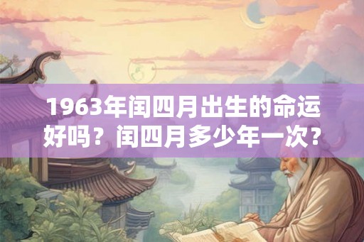 1963年闰四月出生的命运好吗？闰四月多少年一次？