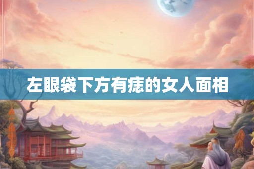 左眼袋下方有痣的女人面相