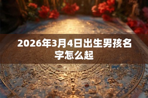 2026年3月4日出生男孩名字怎么起
