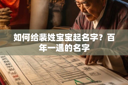 如何给裴姓宝宝起名字？百年一遇的名字
