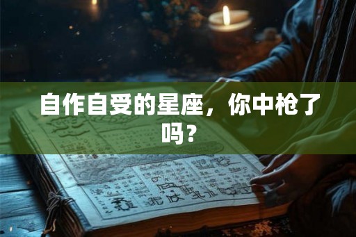 自作自受的星座,你中枪了吗? 自作自受的星座,你中枪了吗?