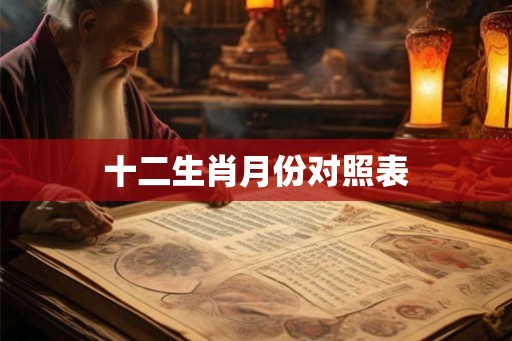 十二生肖月份对照表
