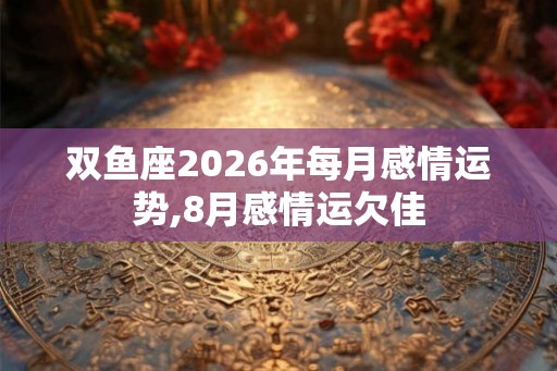 双鱼座2026年每月感情运势,8月感情运欠佳