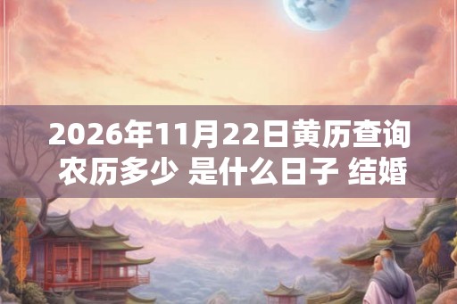 2026年11月22日黄历查询 农历多少 是什么日子 结婚吉时