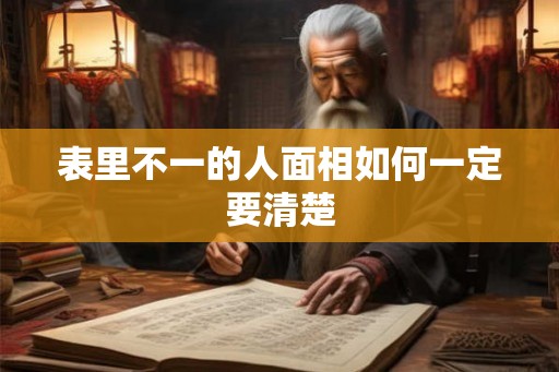 表里不一的人面相如何一定要清楚