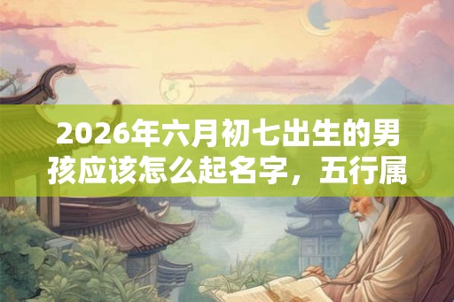 2026年六月初七出生的男孩应该怎么起名字，五行属什么