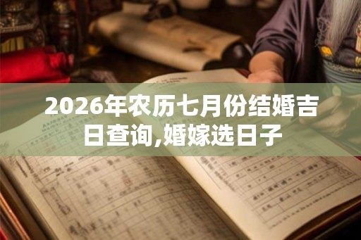 2026年农历七月份结婚吉日查询,婚嫁选日子