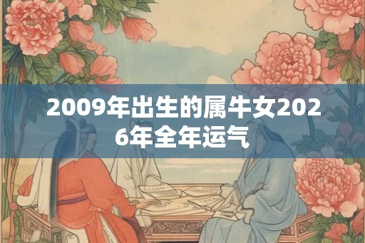 2009年出生的属牛女2026年全年运气