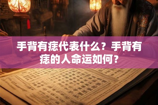 手背有痣代表什么?手背有痣的人命运如何? 手背有痣代表什么?手背有痣的人命运如何?