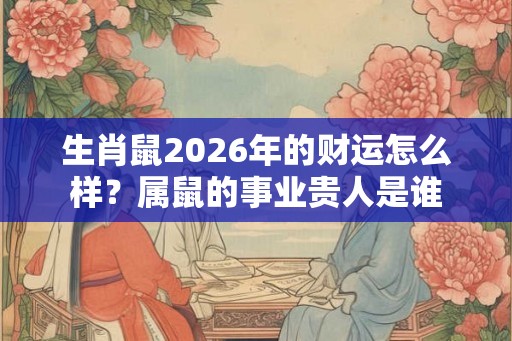 生肖鼠2026年的财运怎么样？属鼠的事业贵人是谁