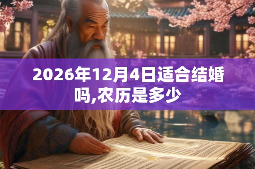 2026年12月4日适合结婚吗,农历是多少
