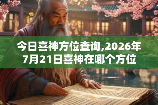 今日喜神方位查询,2026年7月21日喜神在哪个方位