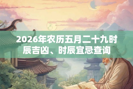 2026年农历五月二十九时辰吉凶、时辰宜忌查询