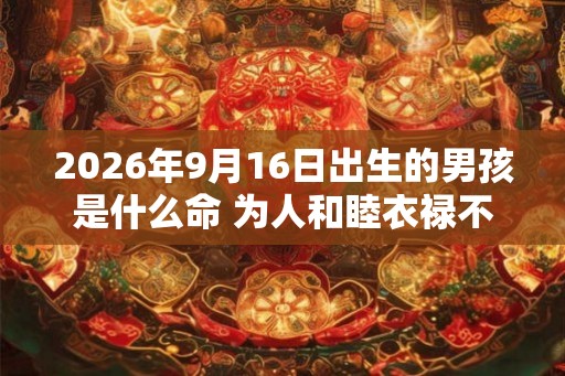 2026年9月16日出生的男孩是什么命 为人和睦衣禄不愁