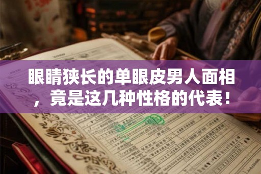 眼睛狭长的单眼皮男人面相，竟是这几种性格的代表！