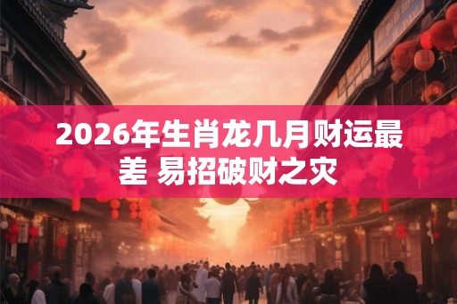 2026年生肖龙几月财运最差 易招破财之灾