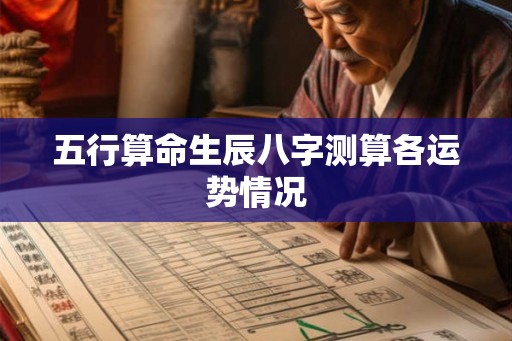 五行算命生辰八字测算各运势情况