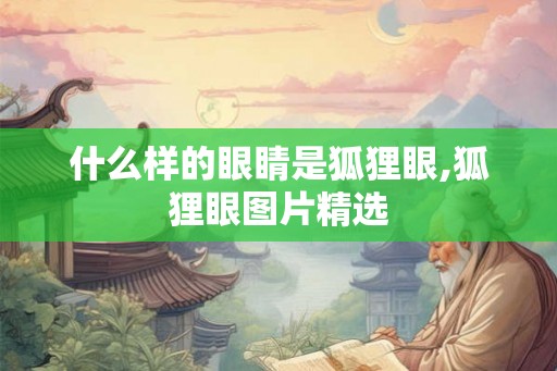 什么样的眼睛是狐狸眼,狐狸眼图片精选