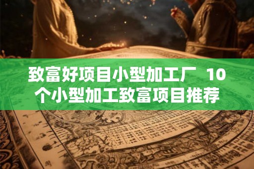 致富好项目小型加工厂  10个小型加工致富项目推荐