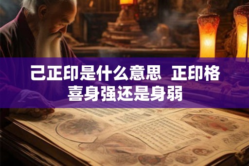 己正印是什么意思  正印格喜身强还是身弱