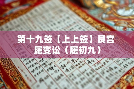 第十九签【上上签】艮宫 履变讼（履初九）