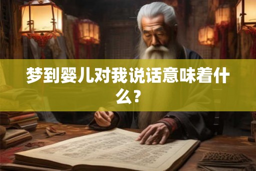 梦到婴儿对我说话意味着什么？
