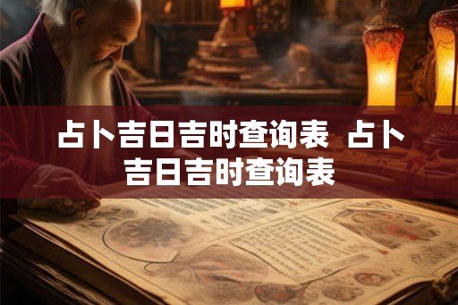 占卜吉日吉时查询表  占卜吉日吉时查询表