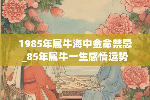 1985年属牛海中金命禁忌_85年属牛一生感情运势