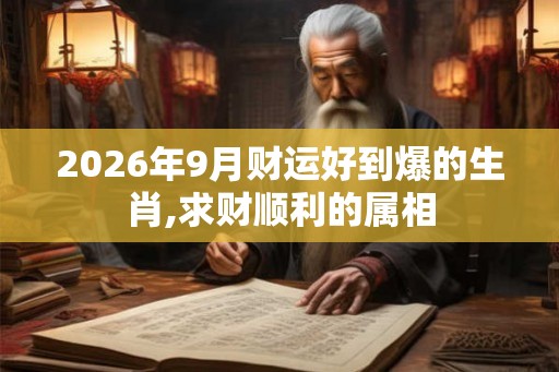 2026年9月财运好到爆的生肖,求财顺利的属相